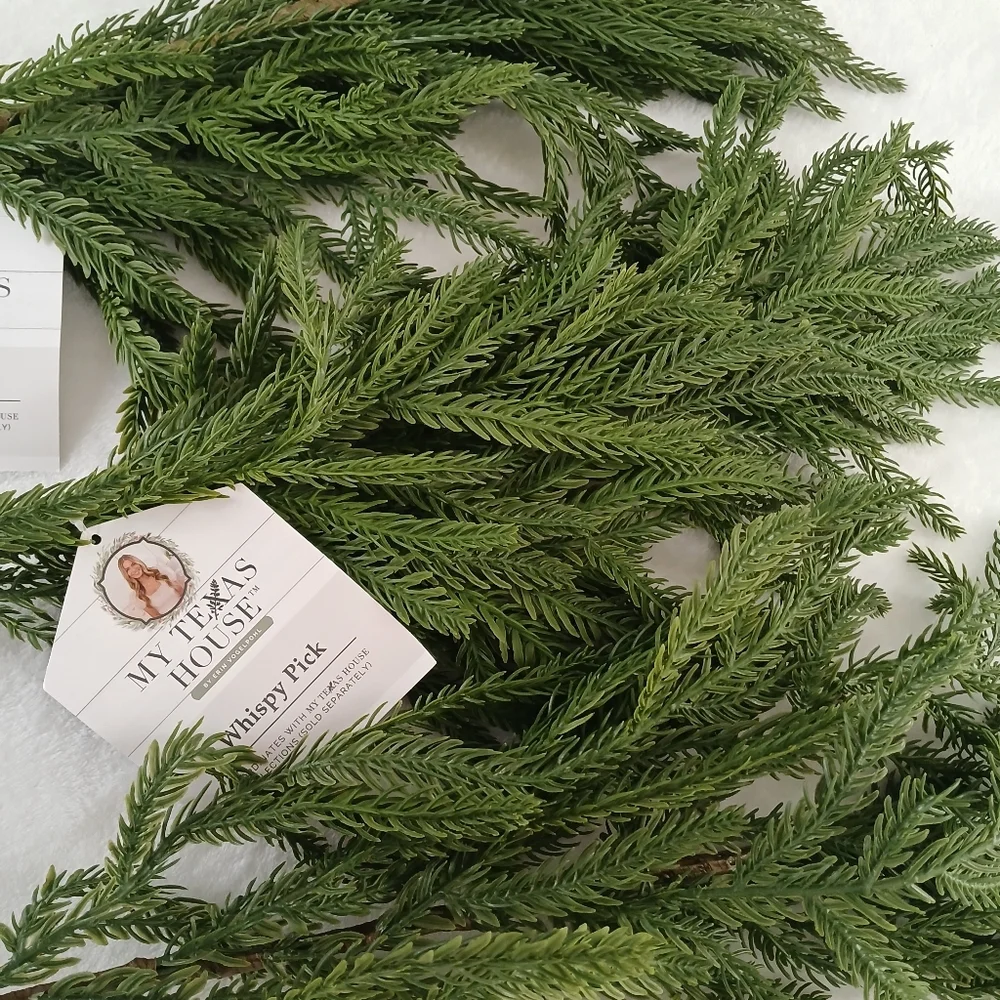 My Texas House Natural Feel Artificial Norfolk Pine Whispy Pick Set Of 3